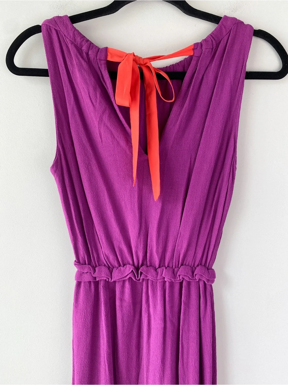 Kate Spade Womens Katia Crepe Dress XS Magenta Sleeveless Tie Back Chic